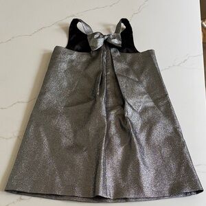 Milly minis girls holidays Silver Glitter Dress with Bow 14 teenager tween